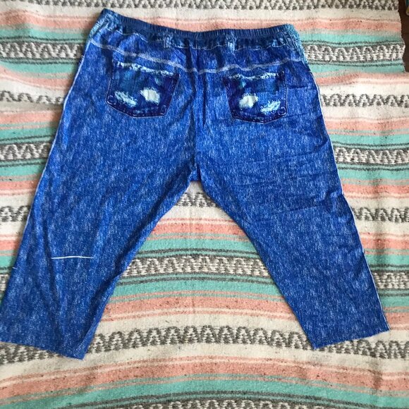 Plus Size  5XL American Flag Print Stretchy Light Leggings - Picture 4 of 7